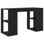vidaXL Bureau en chêne noir Chêne noir MDF Moyen Bureau en chêne noir