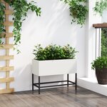 Cultivateur de Jardin surélevé vidaXL 60x26x45 cm Acier Blanc