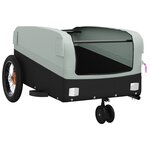 vidaXL Remorque de vélo noir et gris 30 kg fer