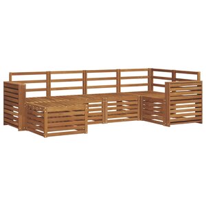 vidaXL Ensemble de canapé d'angle 6 Pièces Naturel Bois d'Acacia Massif