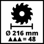 Einhell scie à onglet coulissante tc-sm 216 1500 w