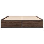vidaXL Cadre de lit chêne marron 140x190 cm bois d'ingénierie et métal