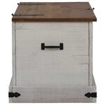 vidaXL Coffre de rangement HALDEN blanc 91x48x47 cm bois massif pin