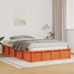 vidaXL Cadre de lit Marron cire 135 x 190 cm Pin massif et pin massif