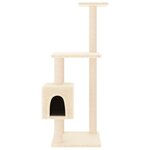 vidaXL Arbre à chat avec griffoirs en sisal Crème 104 cm
