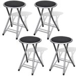 vidaXL Tabourets de pliables lot de 4 similicuir