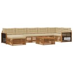 vidaXL Ensemble de canapés d'extérieur 8 pc Naturel et Beige