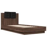 vidaXL Cadre de lit avec tête de lit chêne marron 100x200 cm