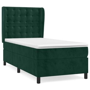 vidaXL Sommier à lattes de lit avec matelas Vert foncé 90x200 cm