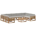 vidaXL Ensemble de canapés d'extérieur 10 Pièces Naturel et gris clair