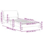 vidaXL Cadre de lit Dover gris clair 100x190 cm tissu