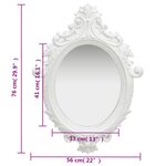 vidaXL Miroir mural style château 56x76 cm Blanc