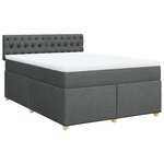 vidaXL Sommier à lattes de lit avec matelas Gris foncé 140x190cm Tissu