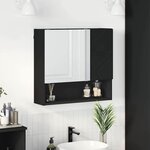 vidaXL Armoire Miroir Noir 59 x 17 x 55 cm Bois d'ingénierie