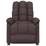 vidaXL Fauteuil de massage Marron foncé Tissu