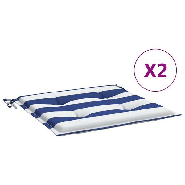 vidaXL Coussins de chaise de jardin lot de 2 50x50x4 cm tissu