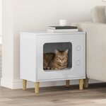vidaXL Maison pour chat Blanc Brillant 51 x 30 x 52 cm