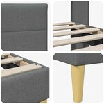 vidaXL Cadre de lit avec tête de lit Gris foncé 90 x 190 cm Tissu