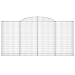 vidaXL Paniers à gabions arqués 7 Pièces 300x50x140/160 cm fer galvanisé