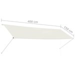 vidaXL Auvent rétractable 400x150 cm Crème