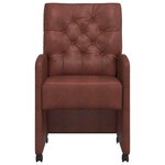 vidaXL Chaises de Salle à Manger avec Roues 2 Pièces Marron brillant