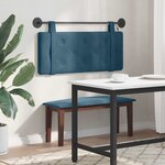 vidaXL Tête de lit suspendue Avec lumière LED Bleu Velours
