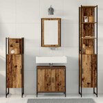 vidaXL Ensemble de mobilier de salle de bain avec étagère 4 Pièces Marron