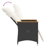 vidaXL Ensemble de bistro 3 Pièces avec coussins noir résine tressée