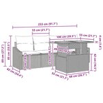 vidaXL Ensemble de Canapé de Jardin 5 Pièces avec Coussins Noir en Rattan Poly