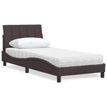 vidaXL Lit avec matelas marron foncé 80x200 cm tissu