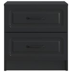 vidaXL Cabinet de chevet avec tiroir 2 Pièces Noir 43 x 34 5 x 44 5 cm
