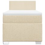 vidaXL Sommier à lattes de lit et matelas Crème 90x190 cm Tissu