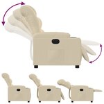 vidaXL Fauteuil inclinable électrique Crème Tissu