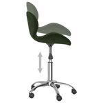 vidaXL Chaise pivotante de salle à manger Vert foncé Velours