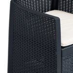 vidaXL Ensemble de bistro 3 Pièces Plastique rotin Anthracite