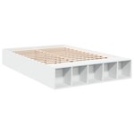 vidaXL Cadre de lit sans matelas blanc 135x190 cm