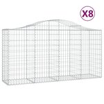 vidaXL Paniers à gabions arqués 8 Pièces 200x50x100/120 cm fer galvanisé