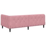 vidaXL Cadre de lit d'angle avec tête de lit Rose 90 x 190 cm Velours