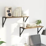 vidaXL Étagères Murales 2 Pièces Chêne artisanal 60 x 25 x 25 5 cm