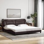 vidaXL Cadre de lit sans matelas marron foncé 200x200 cm tissu