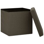 vidaXL Tabourets de rangement pliables lot de 2 marron foncé faux lin