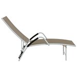 vidaXL Chaise longue Textilène et aluminium Taupe