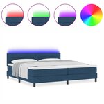 vidaXL Lit à ressorts avec matelas Bleu 200 x 200 cm tissu