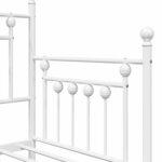 vidaXL Cadre de lit de jour avec tête de lit Blanc 75 x 190 cm Acier