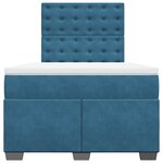 vidaXL Sommier à lattes de lit et matelas bleu 120x190 cm velours