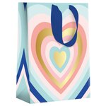 Sac cadeau grand format coeur pastel et or - draeger paris