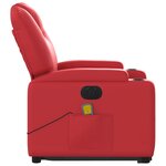 vidaXL Fauteuil inclinable de massage électrique rouge similicuir