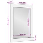 vidaXL Miroir de salle de bain   50x70x3 cm  en bois de mangue massif.