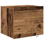 Cabinets de chevet vidaXL avec lumières LED 2 Pièces muraux en vieux bois