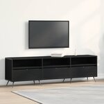 vidaXL Meuble TV Chêne noir 150 x 30 x 44.5 cm Bois d'ingénierie